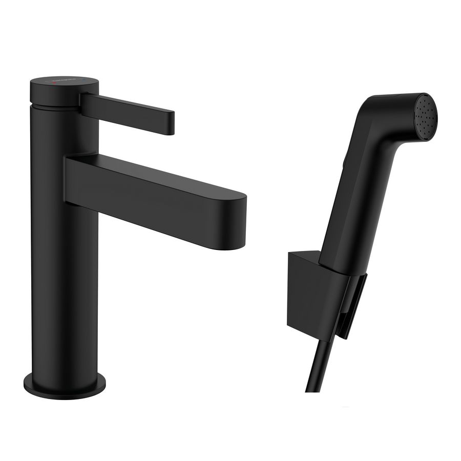 Finoris 110 bidetset + 1-hendel mengkraan h.douche 76210670 mat zwart