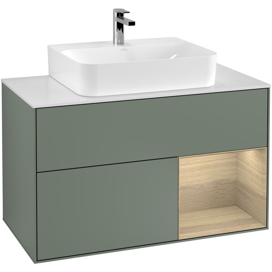 Wastafelonderkast Finion 1000x603x501mm Olive Matt Lacquer F121PCGM
