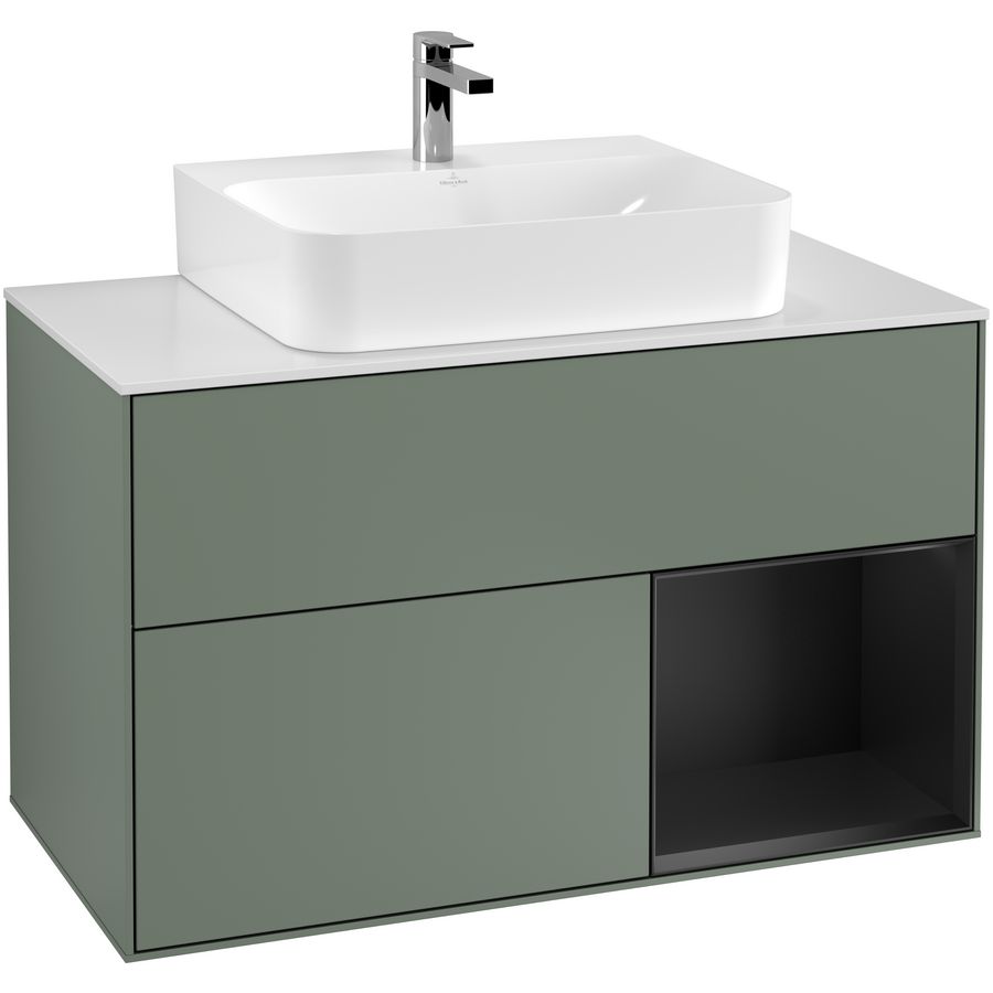 Wastafelonderkast Finion 1000x603x501mm Olive Matt Lacquer F121PDGM