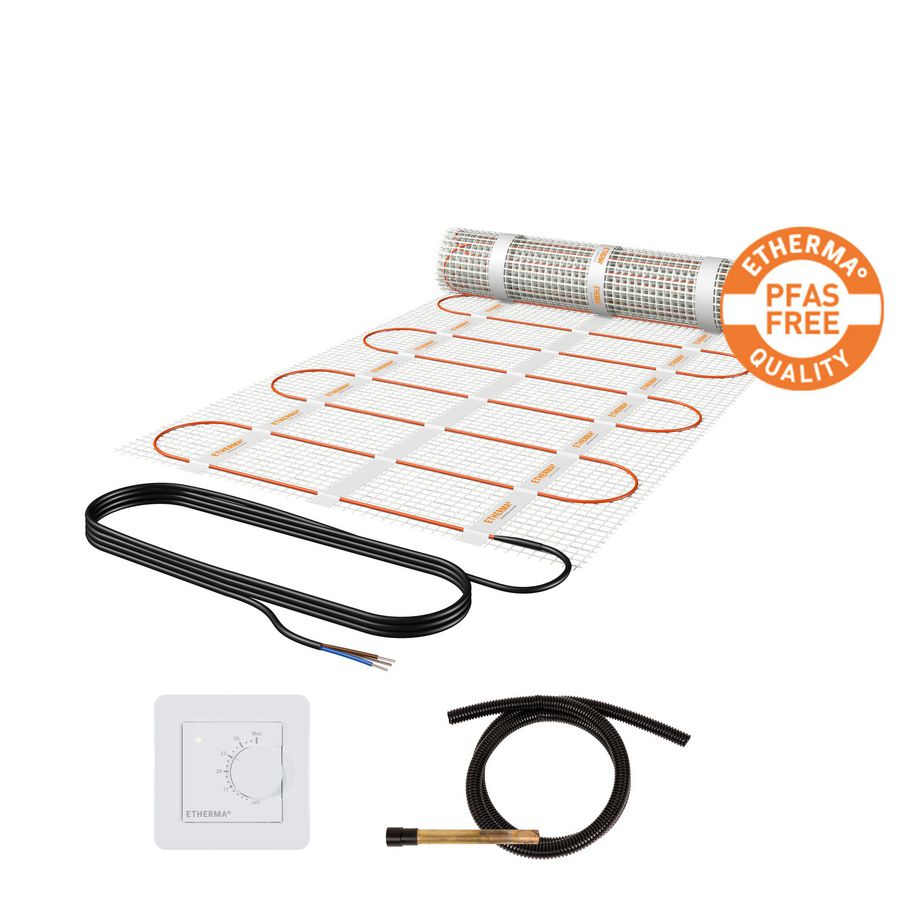 Vloerverwarmingsset 150W/m2, PFAS vrij, incl. eBASIC 1.0m2,