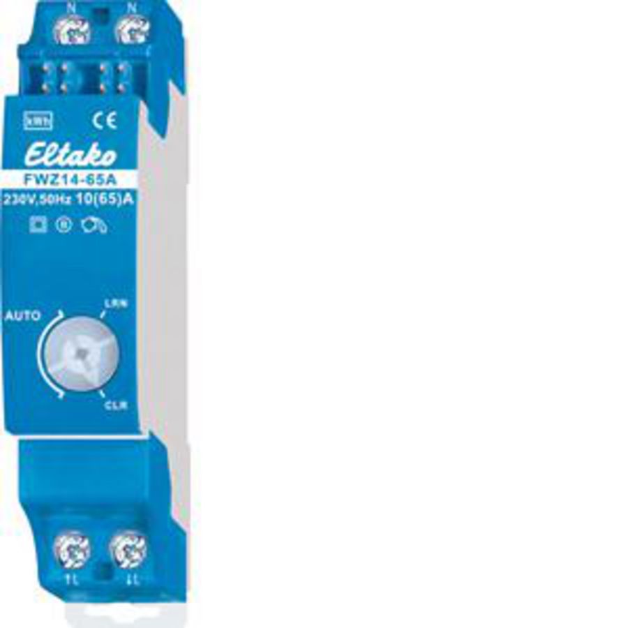 1-fase DIN-rail kWh meter voor maximaal 65A, met RS485-bus.