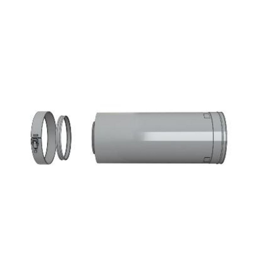 Pijp RVS Ø200/130 500mm inkortbaar
