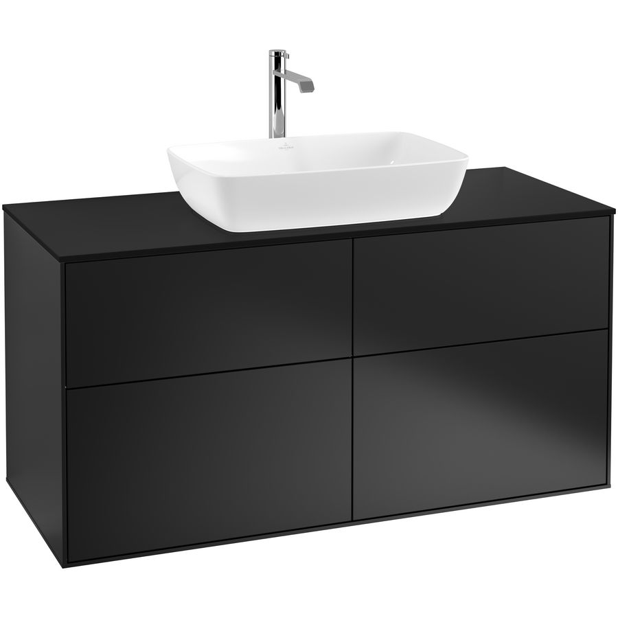 Wastafelonderkast Finion 1200x603x501mm Black Matt Lacquer F79200PD