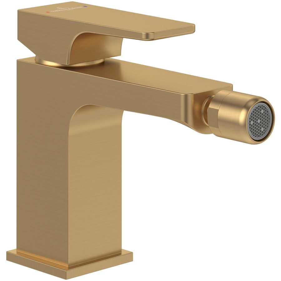 Eengreeps bidetkraan Architectura Square Brushed Gold