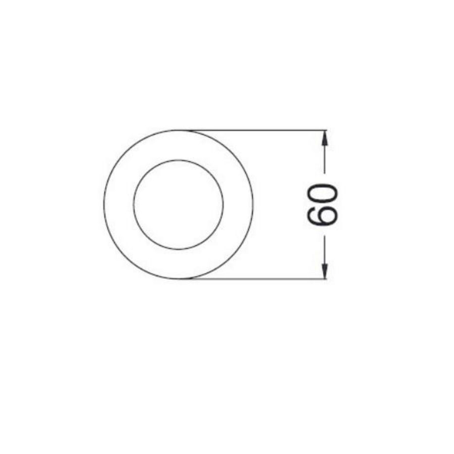 Rozet 16mm/gat 36mm chroom