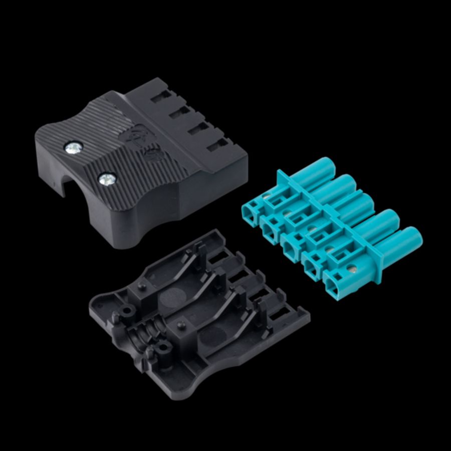 Steker vlak 5-polig 1 5 mm2 female turquoise (AC166 GBUF/515)