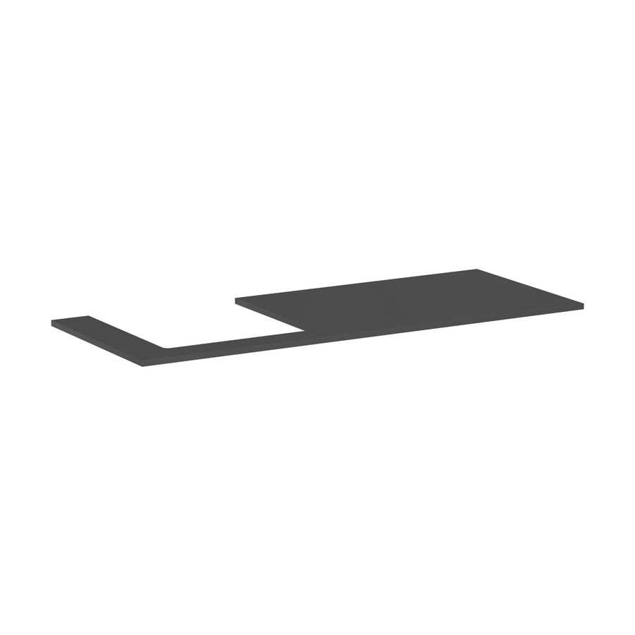 Console Xilesa E 1375/550 met uitsparing links gesl. opzetwastafel Slate Matt Grey