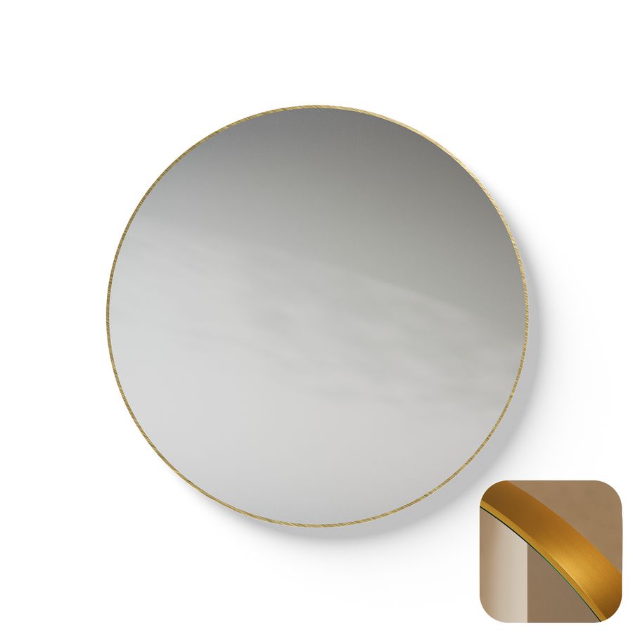 Spiegel Metallic Line Round brushed Brass Ø80cm