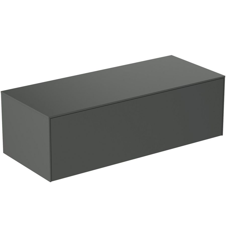 Conca wastafelmeubel 120x50x37cm 1 lade afdekblad zonder uitsnijding mat antraciet
