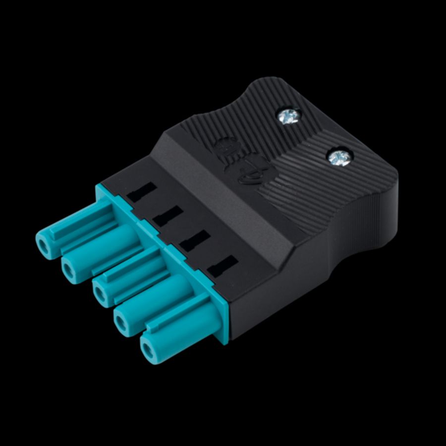 Steker vlak 5-polig 2 5 mm2 female turquoise (AC166 GBUF/525)