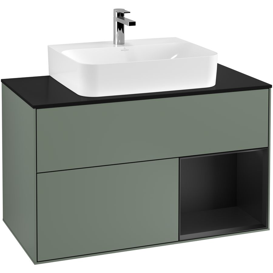 Wastafelonderkast Finion 1000x603x501mm Olive Matt Lacquer F122PDGM