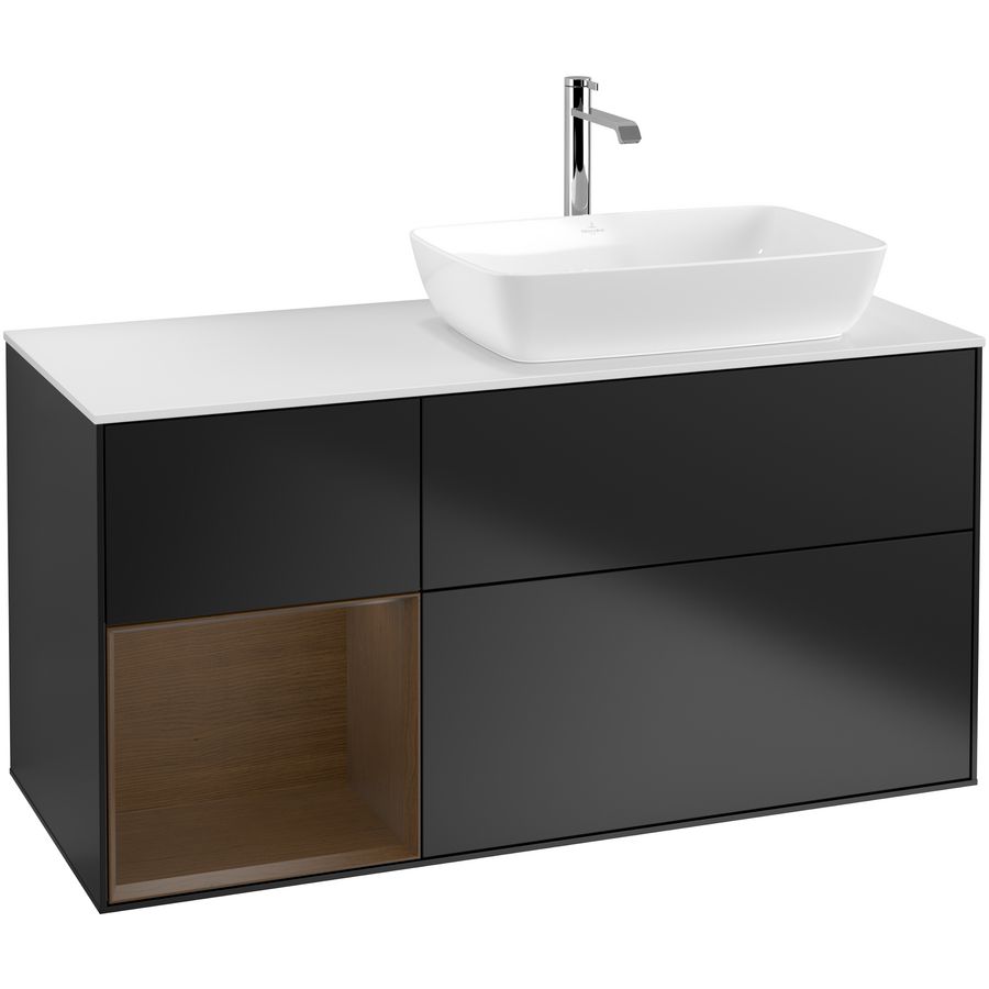 Wastafelonderkast Finion 1200x603x501mm Black Matt Lacquer F801GNPD