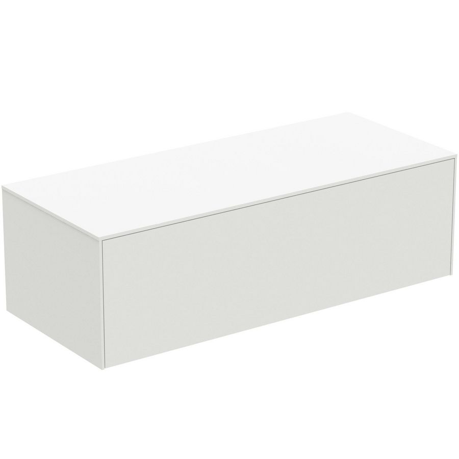 Conca wastafelmeubel 120x50x37cm 1 lade afdekblad zonder uitsnijding matt white
