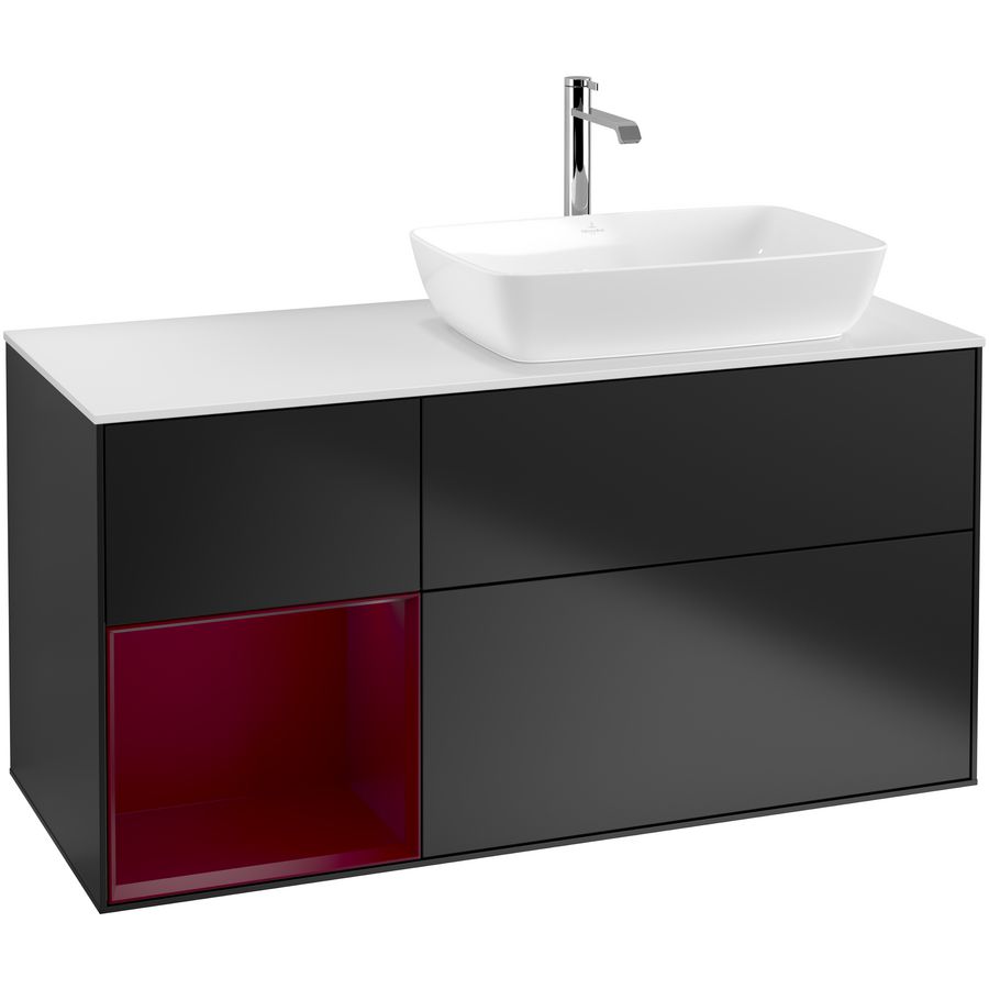Wastafelonderkast Finion 1200x603x501mm Black Matt Lacquer F801HBPD
