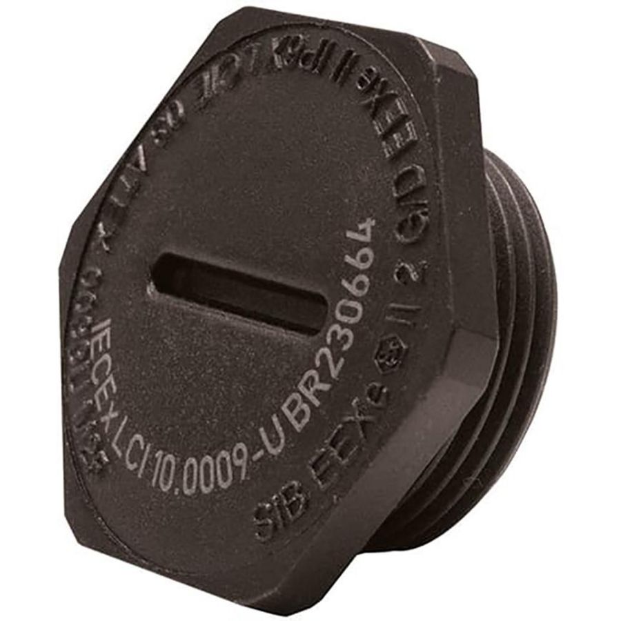 Plug Hexagonal ATEX EXE poly 6+25 glasvezel M20 Zwart VVE=50