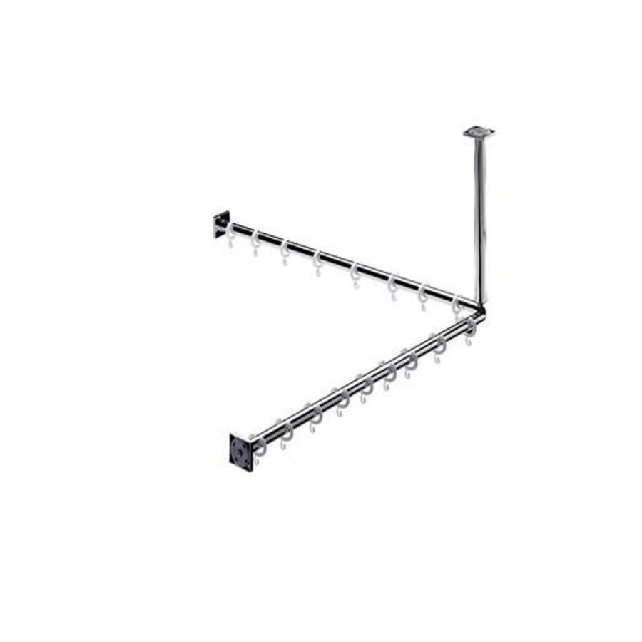 System2 douchegordijn-set inc. plafondsteun 800mm chroom
