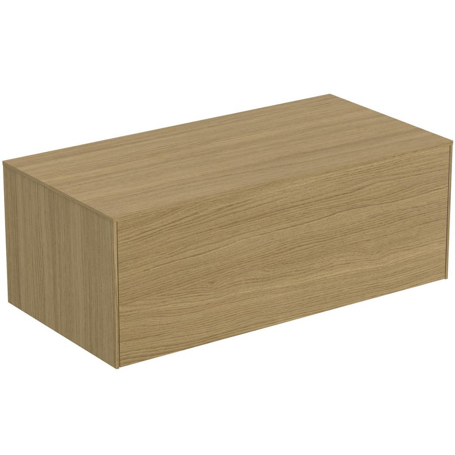 Conca wastafelmeubel 100x50x37cm 1 lade afdekblad zonder uitsnijding light oak