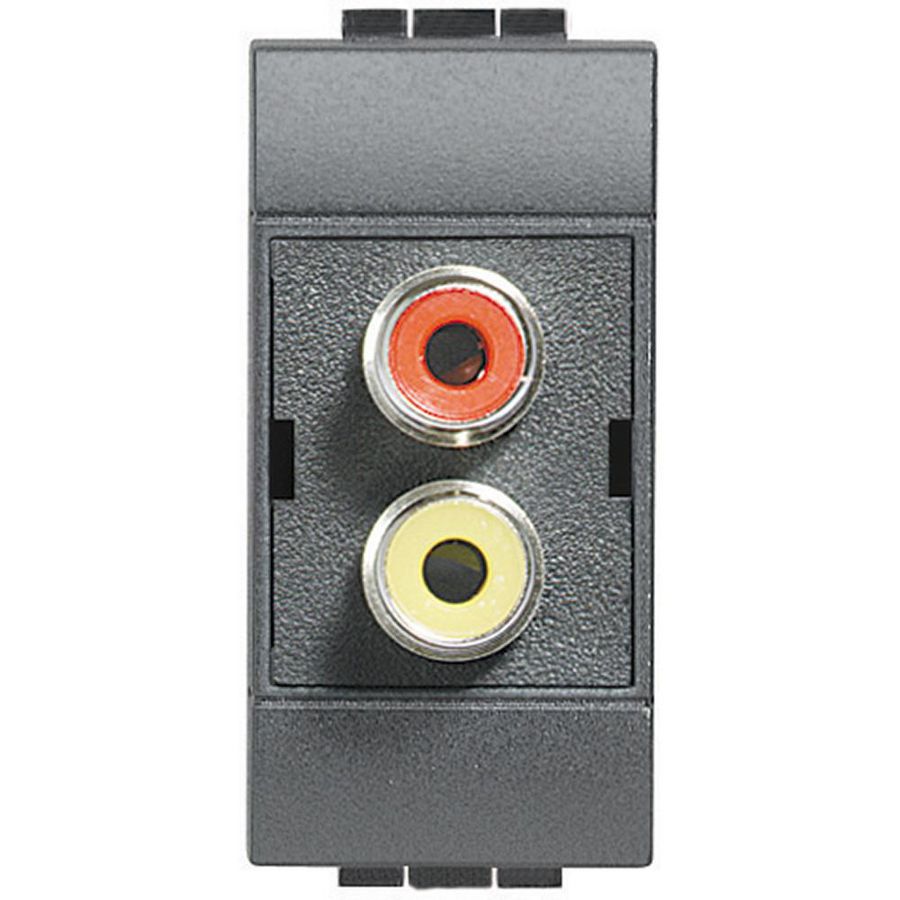 Connector audio/video antraciet RCA dubbel-rood/geel VVE=5