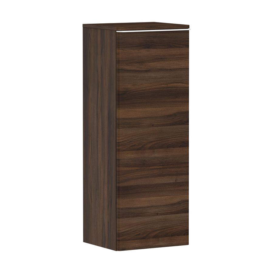 Half Hoge kast Dark Walnut 400/350, scharnieren links greepkleur mat wit Xelu Q
