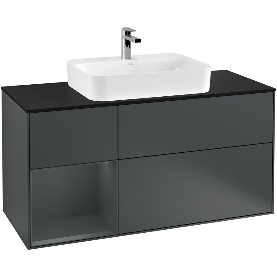 Wastafelonderkast Finion 1200x603x501mm Mid.Blue Matt Lacquer G412HGHG