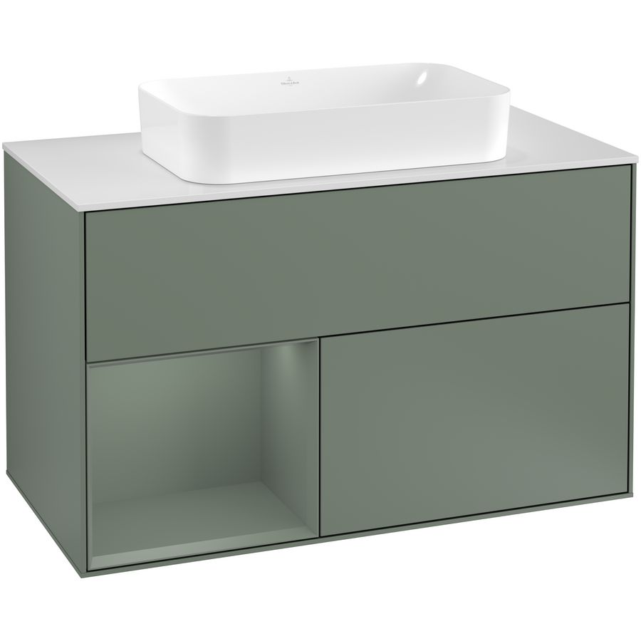 Wastafelonderkast Finion 1000x603x501mm Olive Matt Lacquer F241GMGM