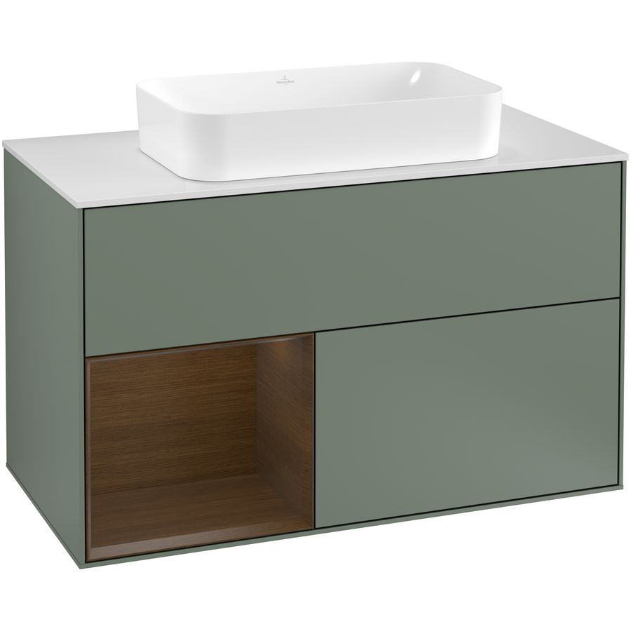 Wastafelonderkast Finion 1000x603x501mm Olive Matt Lacquer F241GNGM