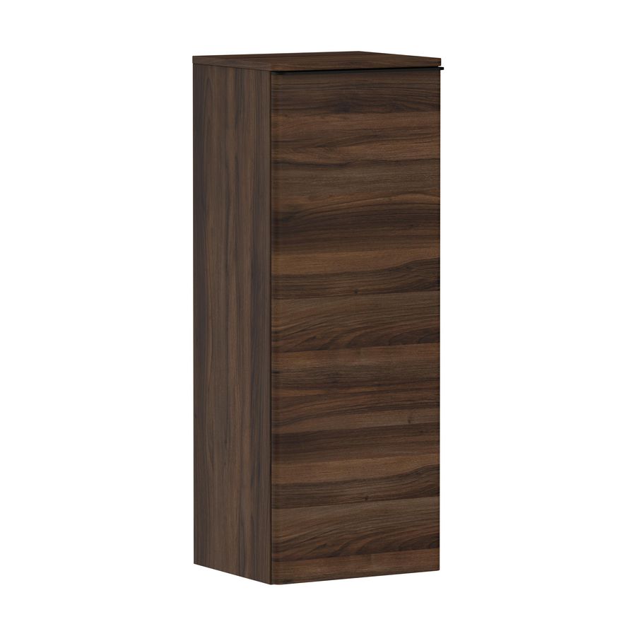 Half Hoge kast Dark Walnut 400/350, scharnieren rechts greepkleur mat zwart Xelu Q