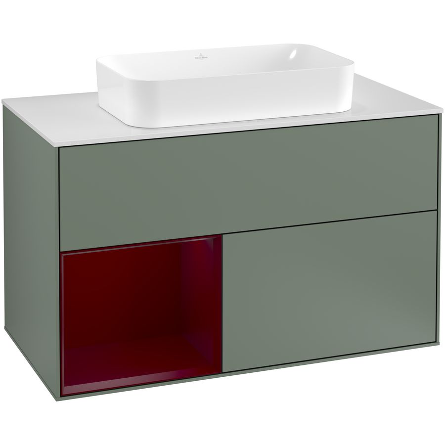 Wastafelonderkast Finion 1000x603x501mm Olive Matt Lacquer F241HBGM