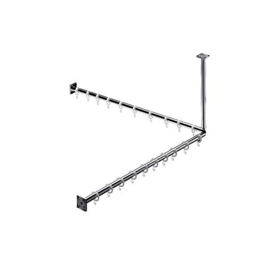 System2 douchegordijn-set inc. plafondsteun 1000mm chroom