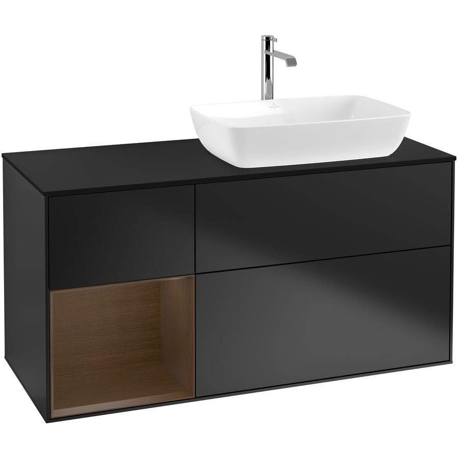 Wastafelonderkast Finion 1200x603x501mm Black Matt Lacquer F802GNPD