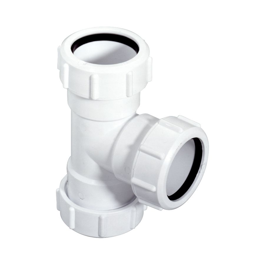 T-Stuk PP wit 40mm klem VVE=150 McAlpine