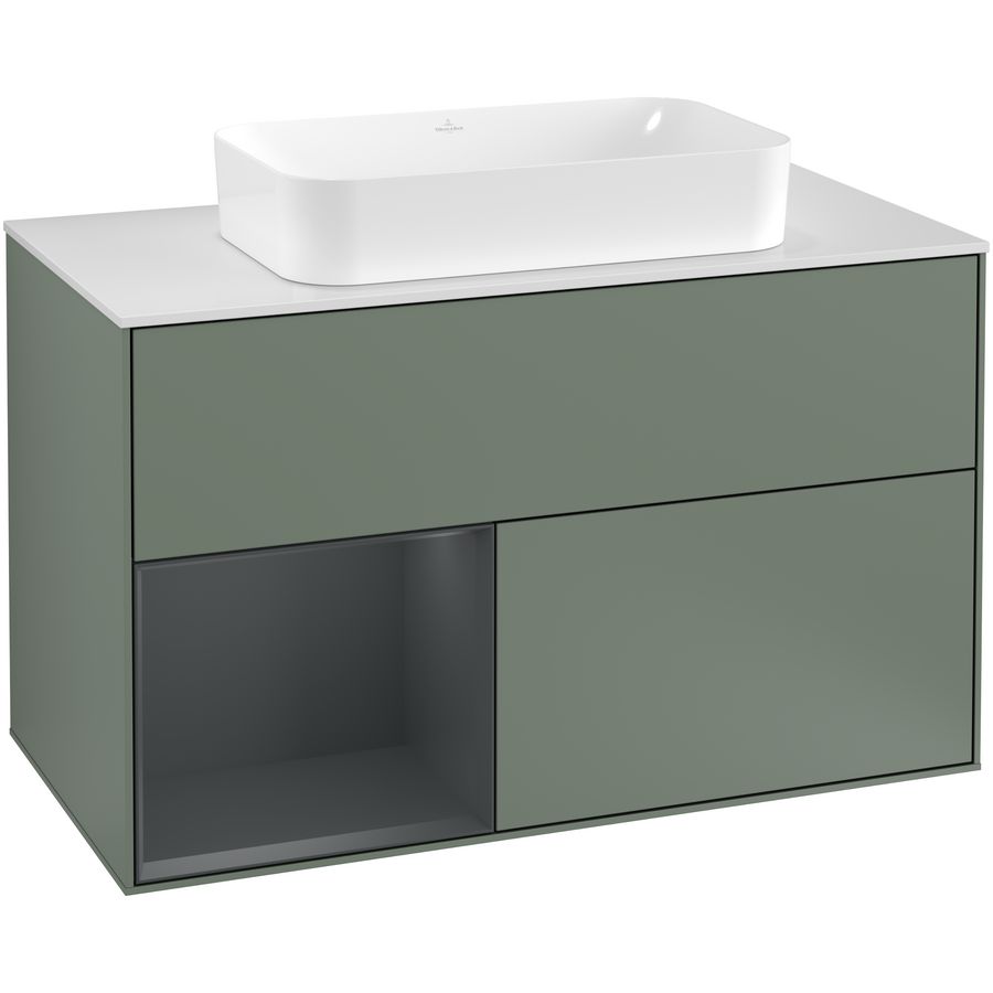Wastafelonderkast Finion 1000x603x501mm Olive Matt Lacquer F241HGGM