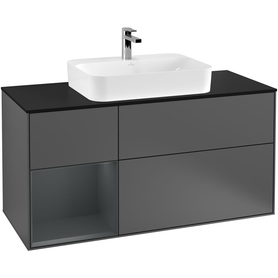 Wastafelonderkast Finion 1200x603x501mm Antr. Matt Lacquer G412HGGK