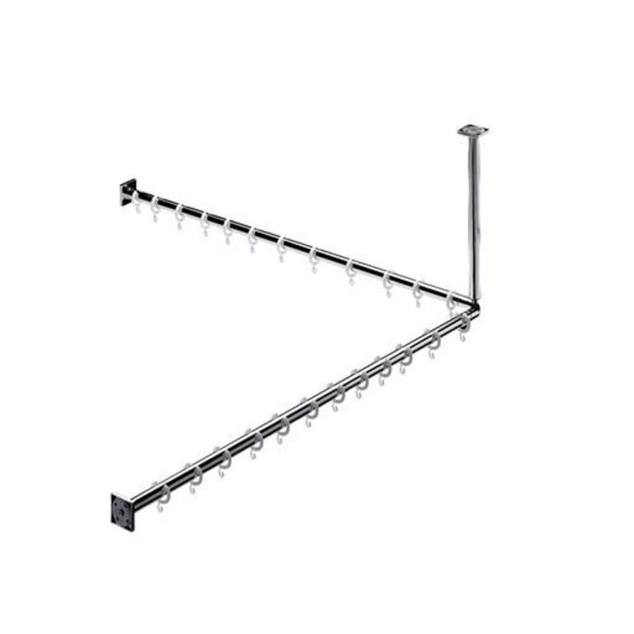 System2 douchegordijn-set inc. plafondsteun 1200mm chroom