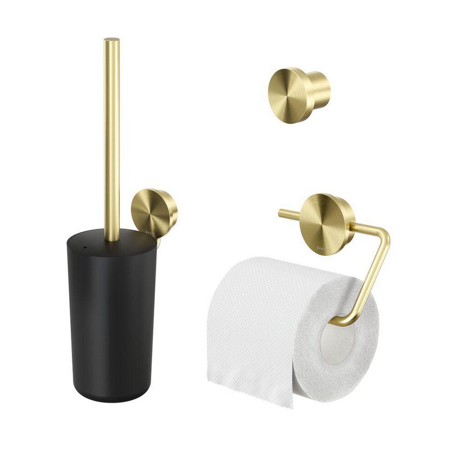 Closetaccessoireset Opal goud geborsteld (rolhouder/borstelgarnituur/haak)