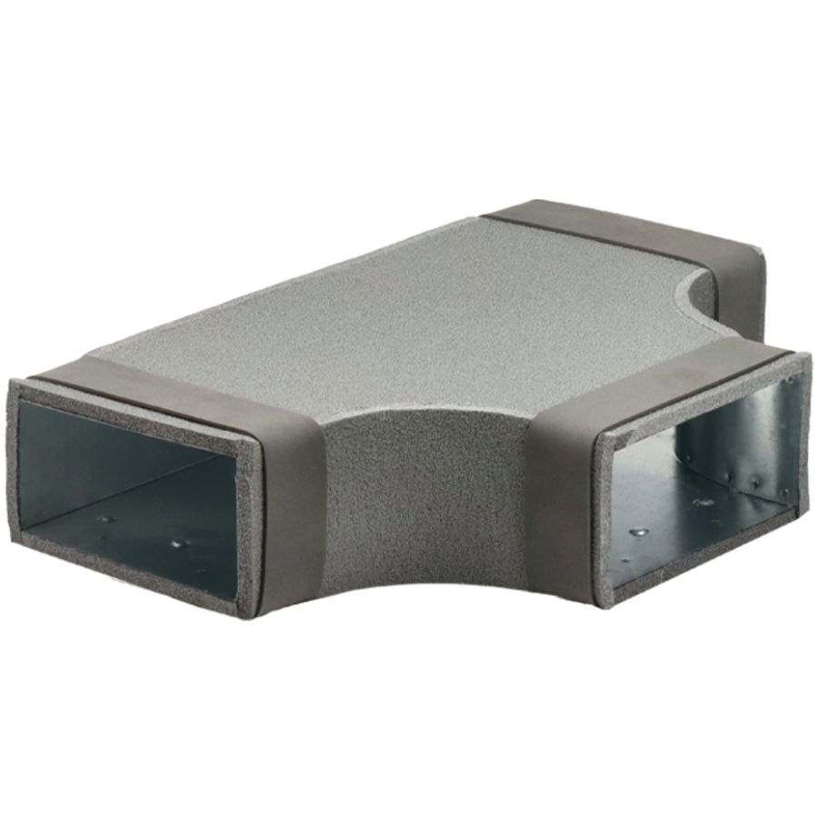 T-stuk Thermoduct 9mm geisoleerd 90° 300x80-300x80 tbv instortkanaal