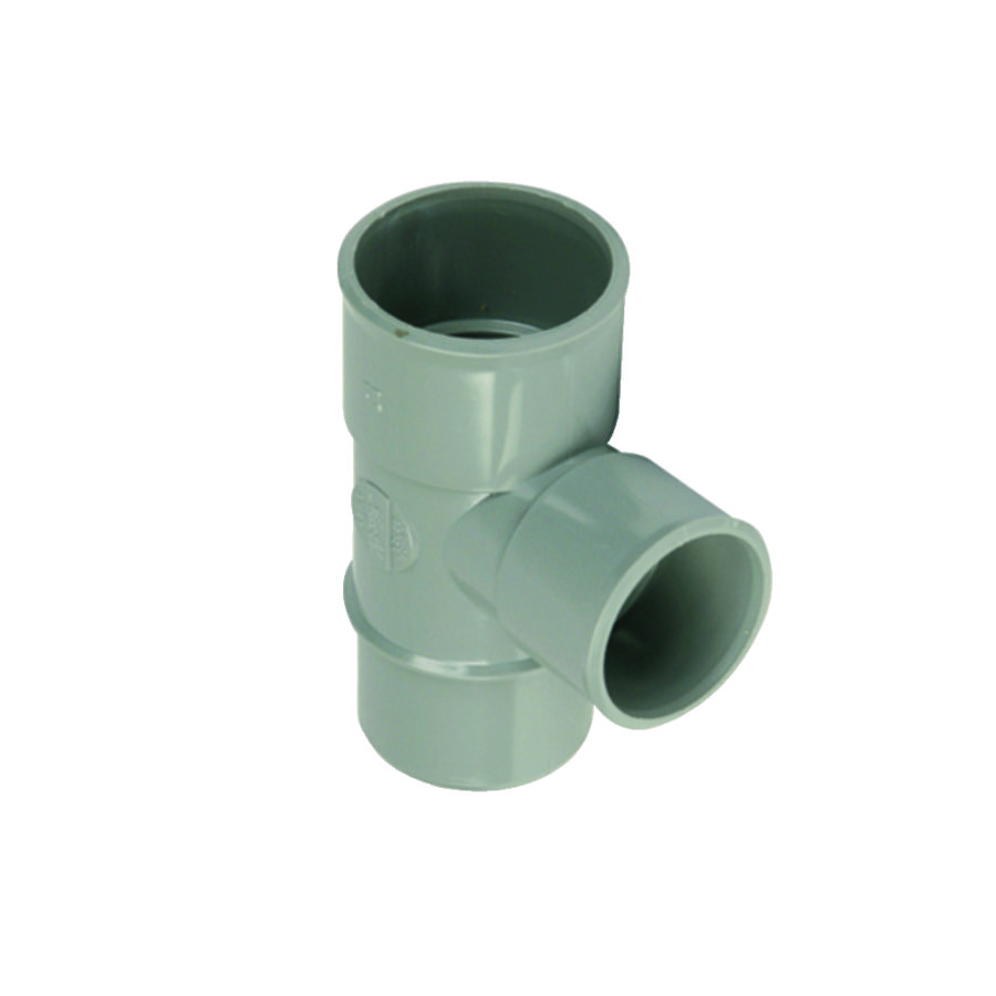 Wadal PVC lijm T-stuk 88° 40mm grijs 2x mof/spie