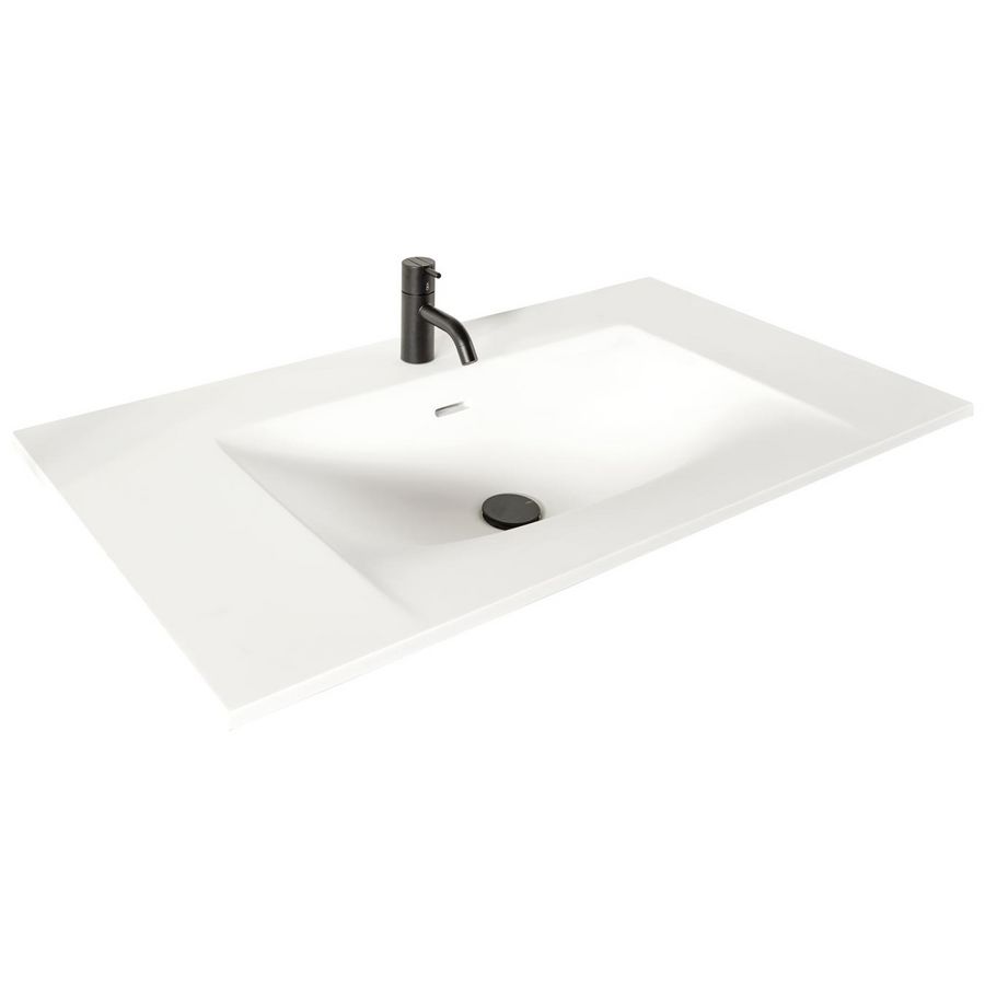 Wastafel 27 kunstmarmer 60.5cm 1x kom met kraangat (i.c.m. meubel)