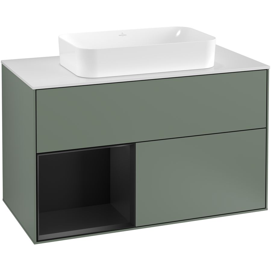 Wastafelonderkast Finion 1000x603x501mm Olive Matt Lacquer F241PDGM