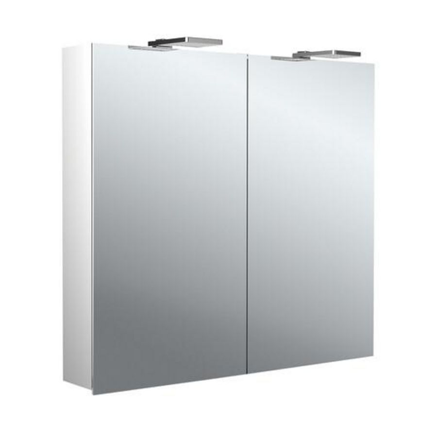 Led-spiegelkast Flat-2 Style 800mm aluminium opbouw 2 deuren H=711mm