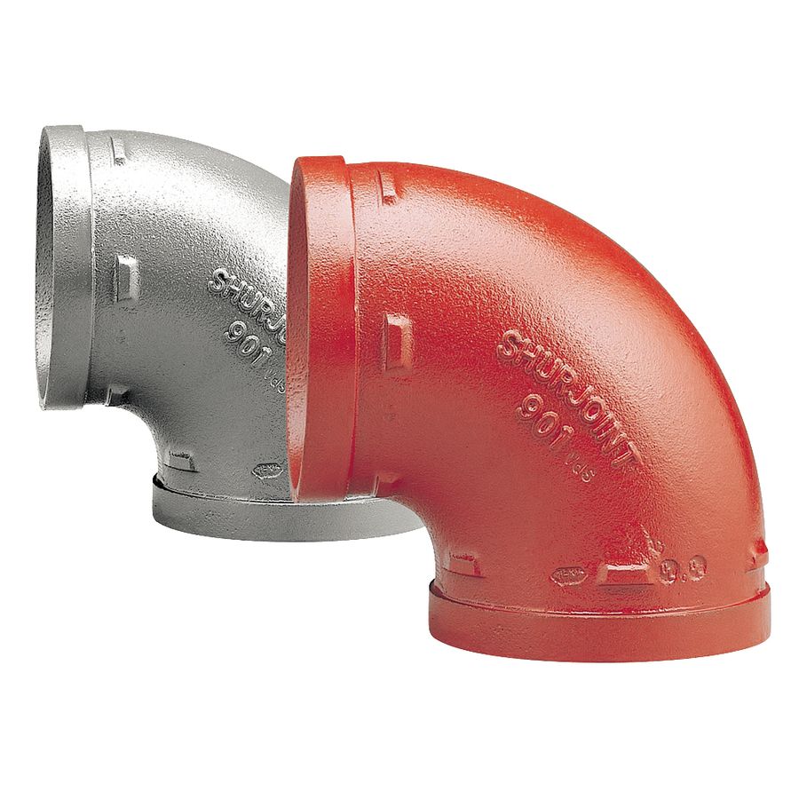 Bocht 90° korte rad. Shurjoint 901 MM 219,1mm rood