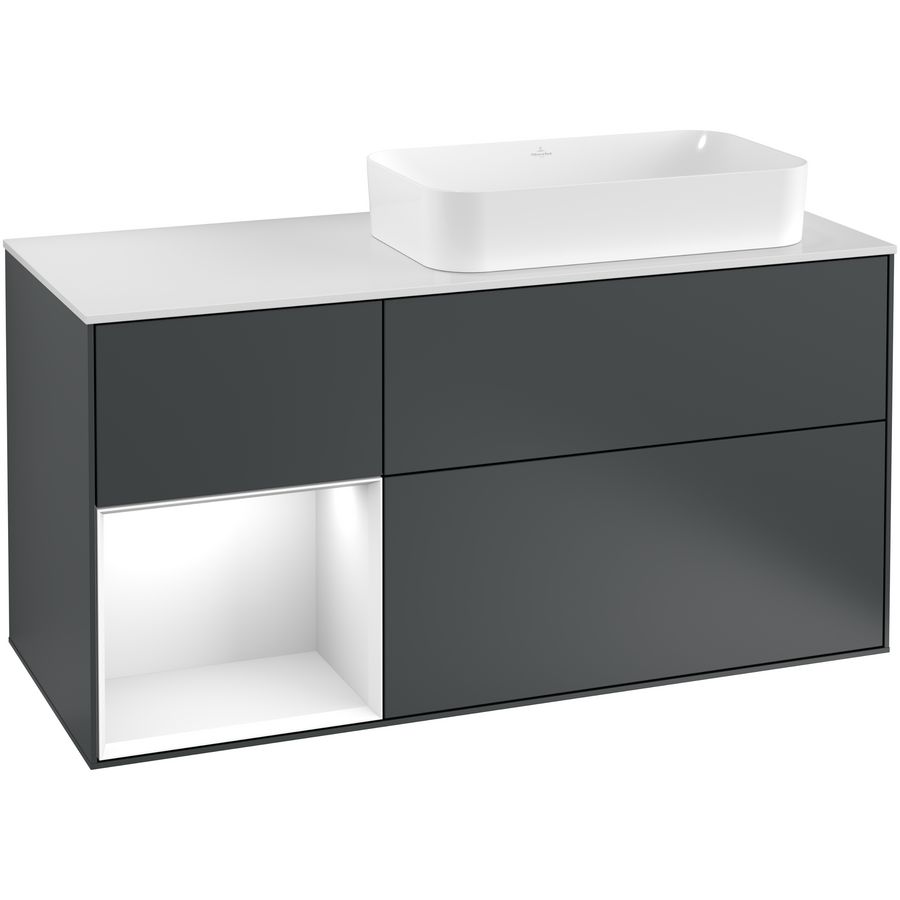 Wastafelonderkast Finion 1200x603x501mm Mid.Blue Matt Lacquer G271GFHG