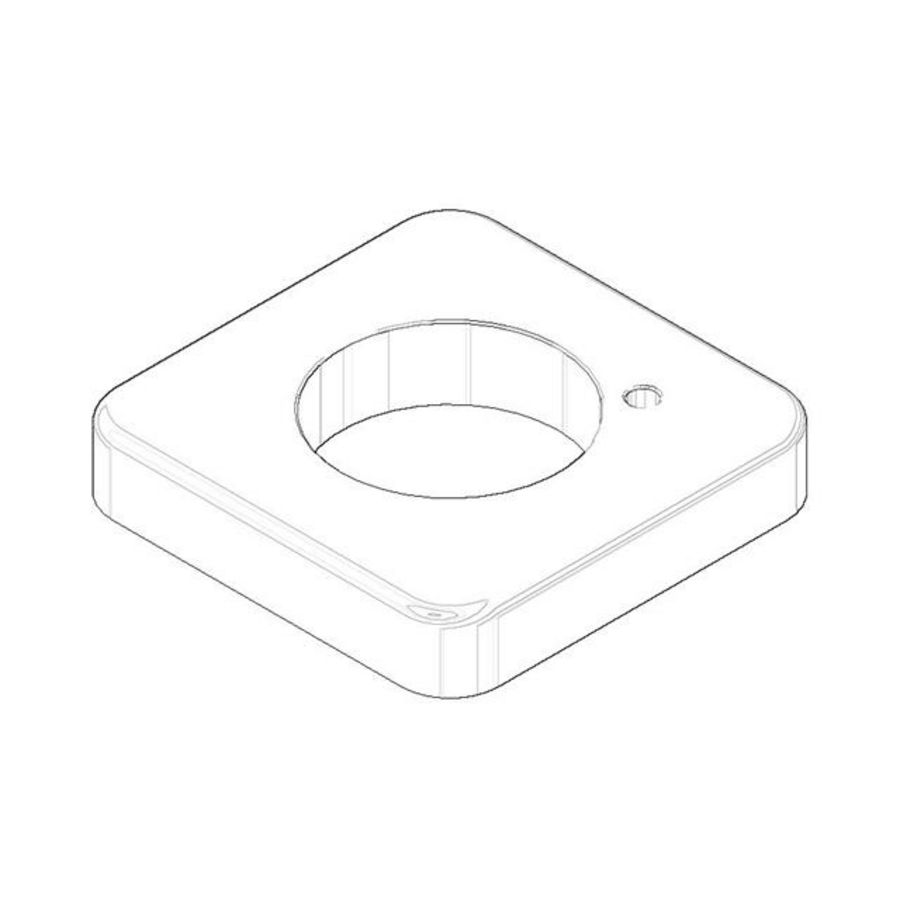 Rozet 64x12x64mm Mat Zwart