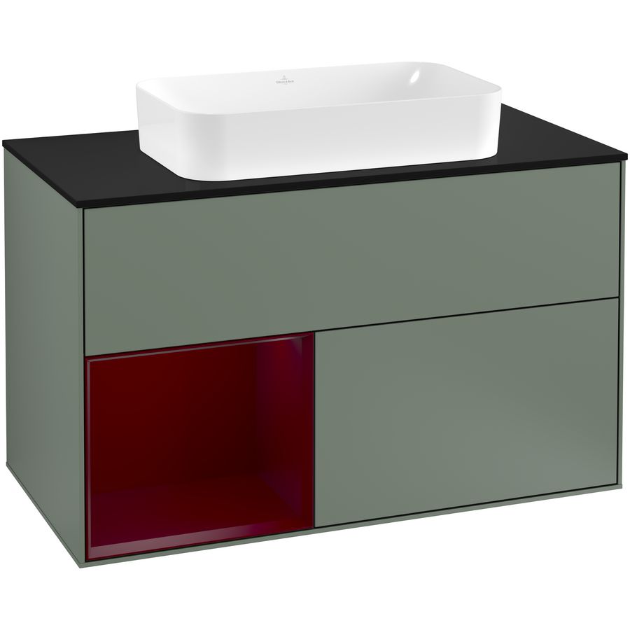 Wastafelonderkast Finion 1000x603x501mm Olive Matt Lacquer F242HBGM