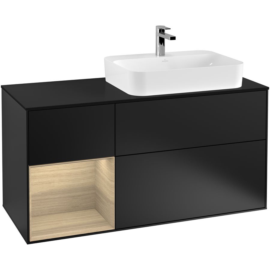 Wastafelonderkast Finion 1200x603x501mm Black Matt Lacquer G392PCPD