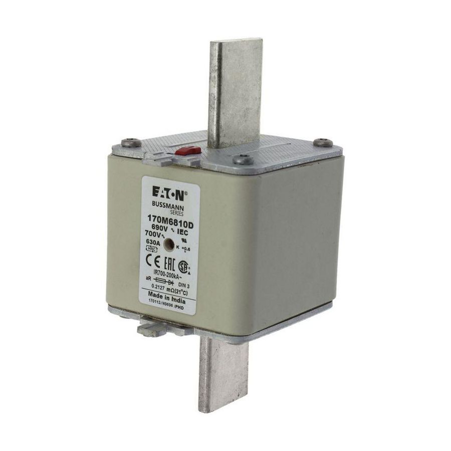 Zekering hoge snelheid 630A AC 690V 200kA DIN 3 aR DIN IEC