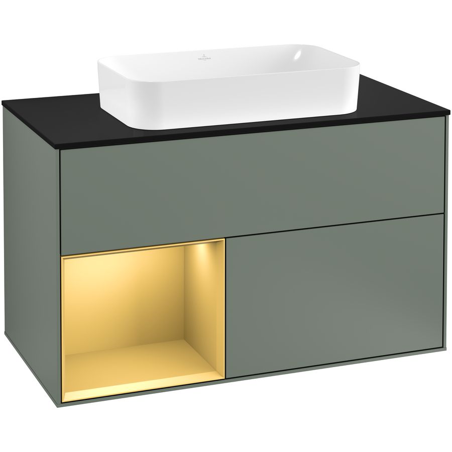 Wastafelonderkast Finion 1000x603x501mm Olive Matt Lacquer F242HFGM