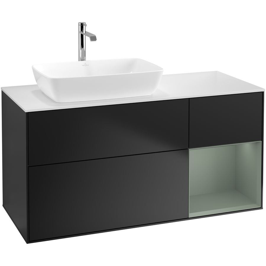 Wastafelonderkast Finion 1200x603x501mm Black Matt Lacquer F811GMPD
