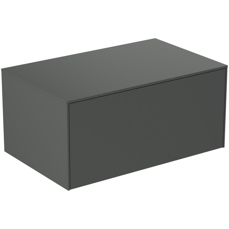 Conca wastafelmeubel 80x50x37cm 1 lade afdekblad zonder uitsnijding mat antraciet