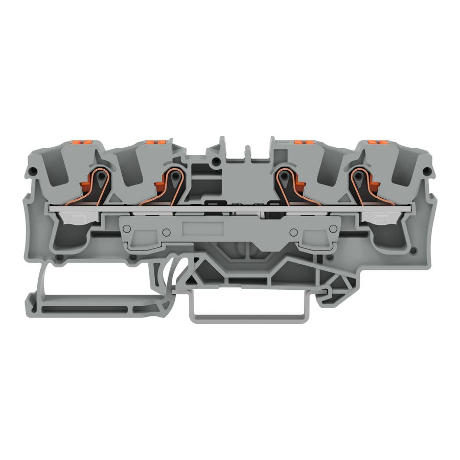 4-draads rijgklem Met drukknop 6mm² grijs VVE=25